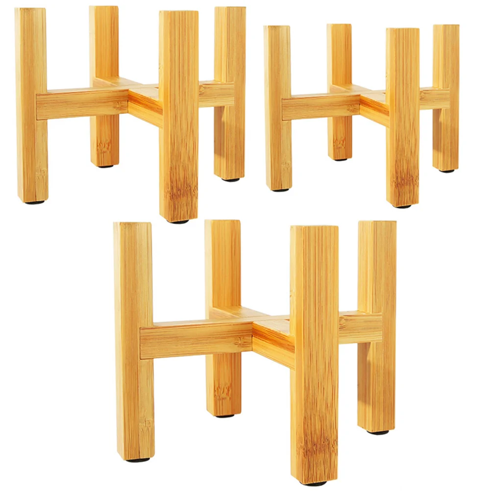 

Stand Holder Pot Flower Potted Wooden Wood Display Indoor Modern Rack Table Century Planter Basehome Stands Bowl Riser Fish