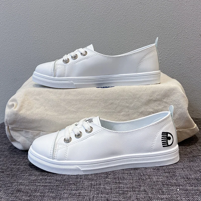 

Женские массивные кроссовки, повседневная обувь на плоской платформе, с круглым носком, белые, весна-лето