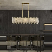g9 led rectangular round golden copper hanging lamps chandelier lighting lustre suspension luminaire lampen for dinning room