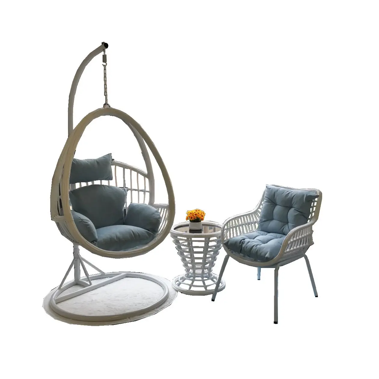 

Hanging Basket Rattan Chair Swing Outdoor Bird's Nest Indoor Balcony Table and Chair Home Hammock Lazy Glider