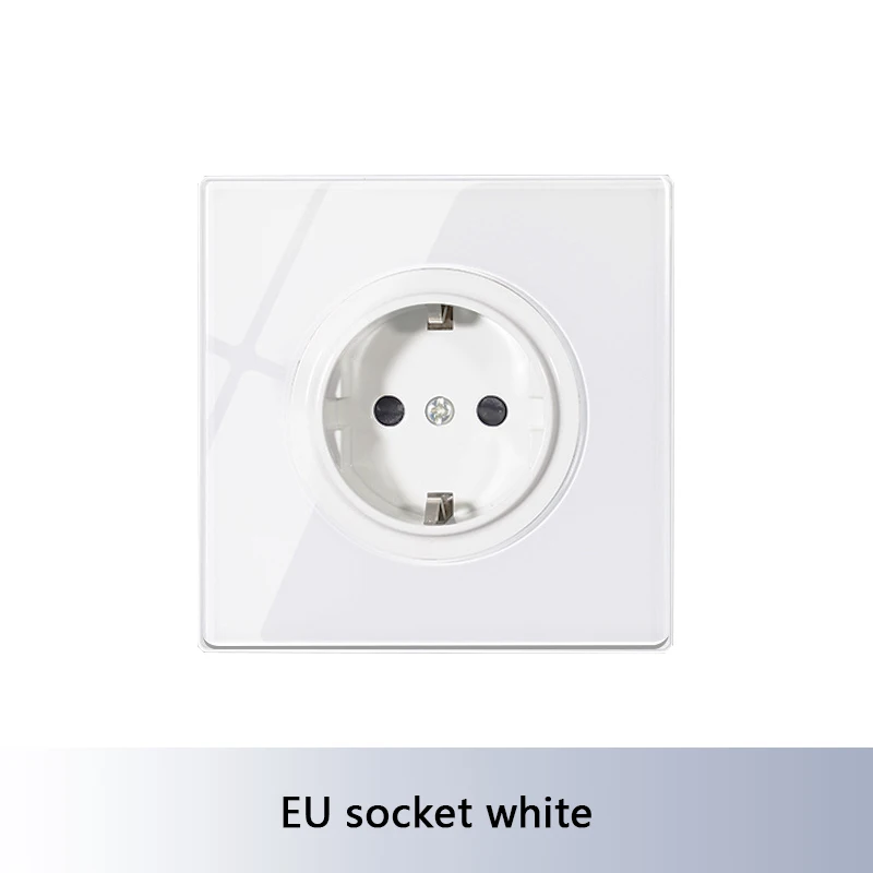 

Европейская Французская электрическая розетка 16 А, домашняя настенная панель из закаленного стекла, европейские и корейские стандартные электрические розетки типа 86