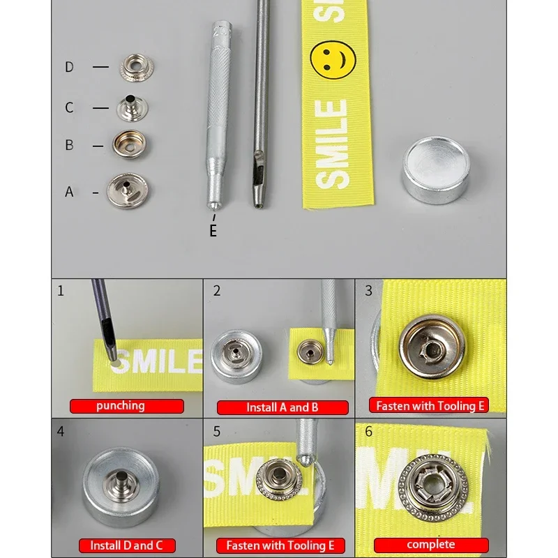 Штампы для кнопок ручной работы латунного комплекта застежек сверхмощная