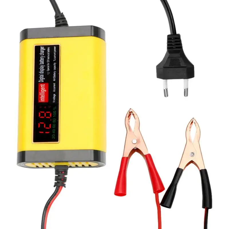 

Large Power 2A 12V Car Battery Charger For Auto Moto Truck Motorcycle AGM Lead Acid PB GEL LCD Display Smart Charging