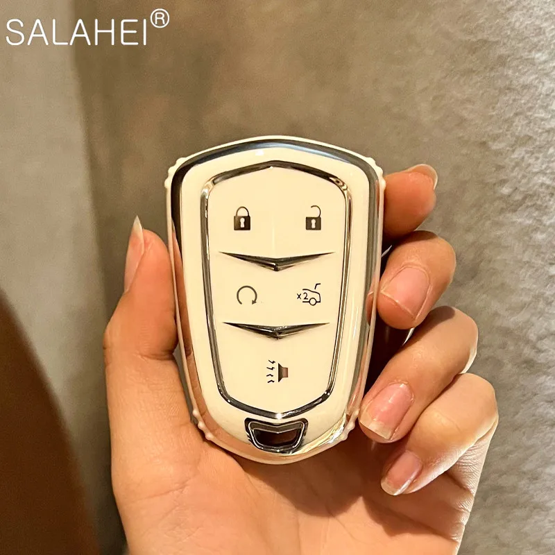 

Full Cover Soft TPU Car Key Case For Cadillac Escalade CTSXTS ATS ATS-L XLS SRX 2015 4/5/6 Button 28T CTS-V XT5 Auto Accessories