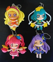 bandai pretty cure action figure star angel keychain pendant candytoy doll q version model toy