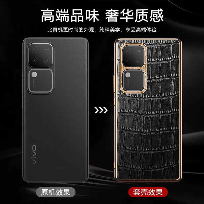 Мобильный телефон для VIVO V30 V30Pro Защита объектива с крокодиловым узором