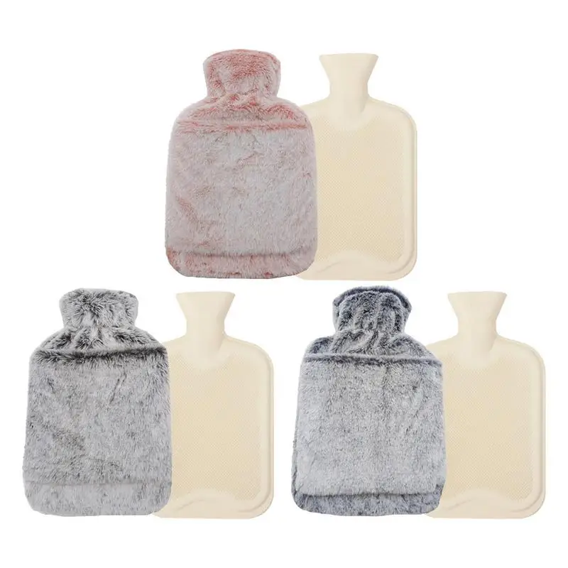

Hot Water Bottle Portable Thick Rubber Hand Warmer With Soft Cover Pocket Feet Hot Water Bag Thickened Solid Body Warmer