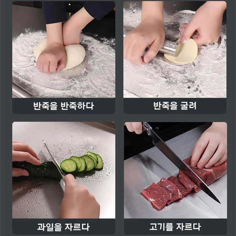 Коврик для резки из нержавеющей стали настольная подставка еды