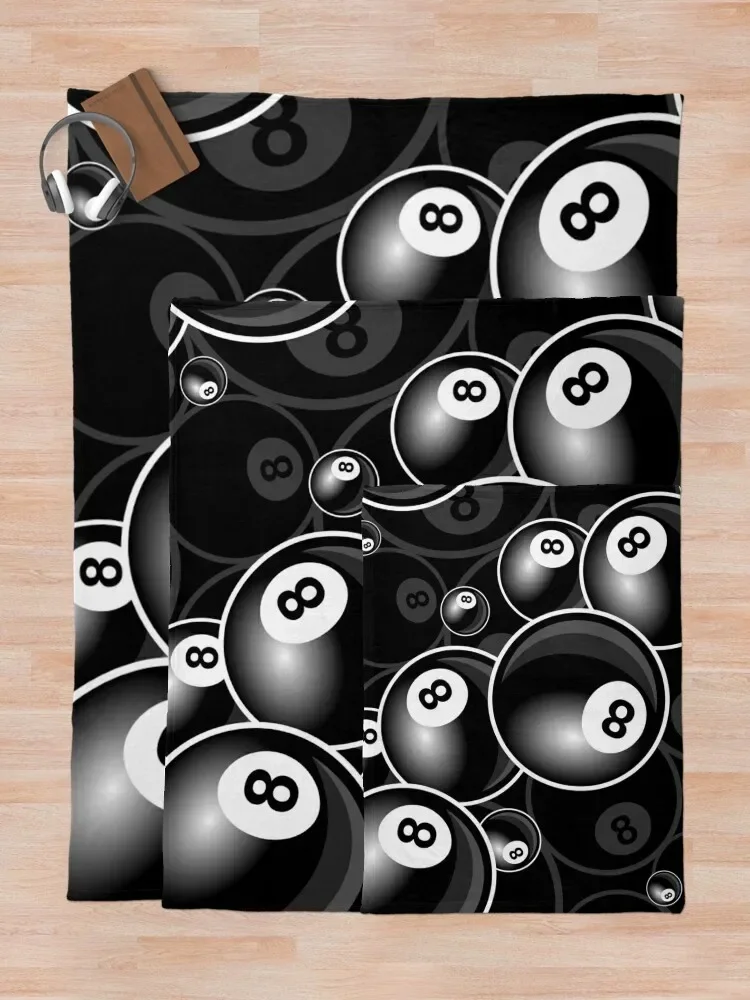 Бильярдное черное 8-мячевое черно-белое одеяло туристические полярные одеяла