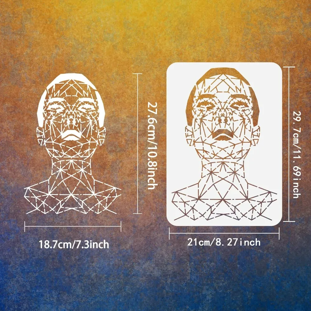 Геометрический трафарет для рисования лица 8 3x11 7 дюйма линий человеческого