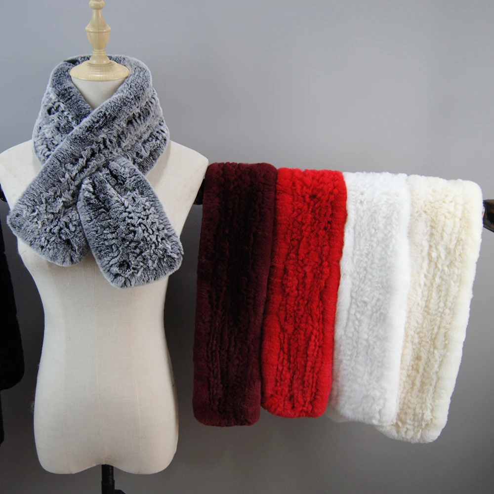 Новый российский зимний шарф из натурального меха кролика рекс женские зимние