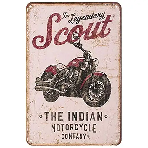 

Metal Tin Sign Vintage Chic Art Decoration Motorcycle for Home Bar Cafe Farm Store Garage or Club 12" X 8"