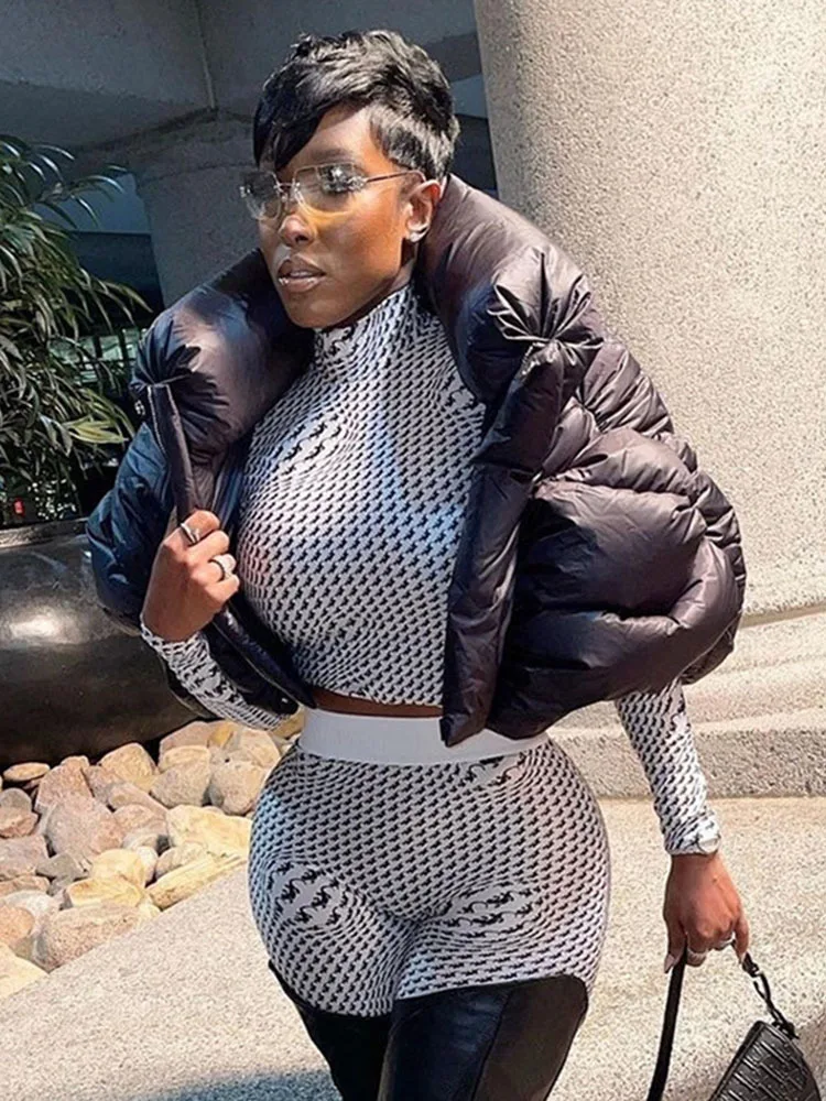 Sifreyr Cotton-padded Puffer Jacket Women Fashion Sleeveless Turtleneck Zipper Bread Outerwear Casual Streetwear Winter Parkas