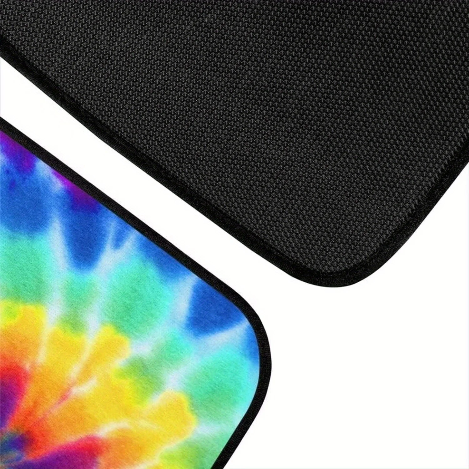 4 шт. сверхпрочные всепогодные резиновые автомобильные коврики с принтом Tie-Dye (радужные цвета) — полный комплект переднихзадних и вкладышей в багажник, нет (art.: 3920d3ee193bb) - 3920d3ee193bb
