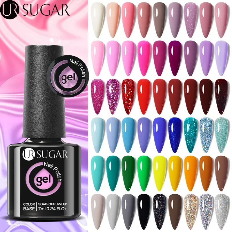 

UR SUGAR 7ml Glass Bottle Color Gel Nail Polish Semi-permanent Varnish Soak Off UV LED Gel Varnishes All For Manicure Nails Art