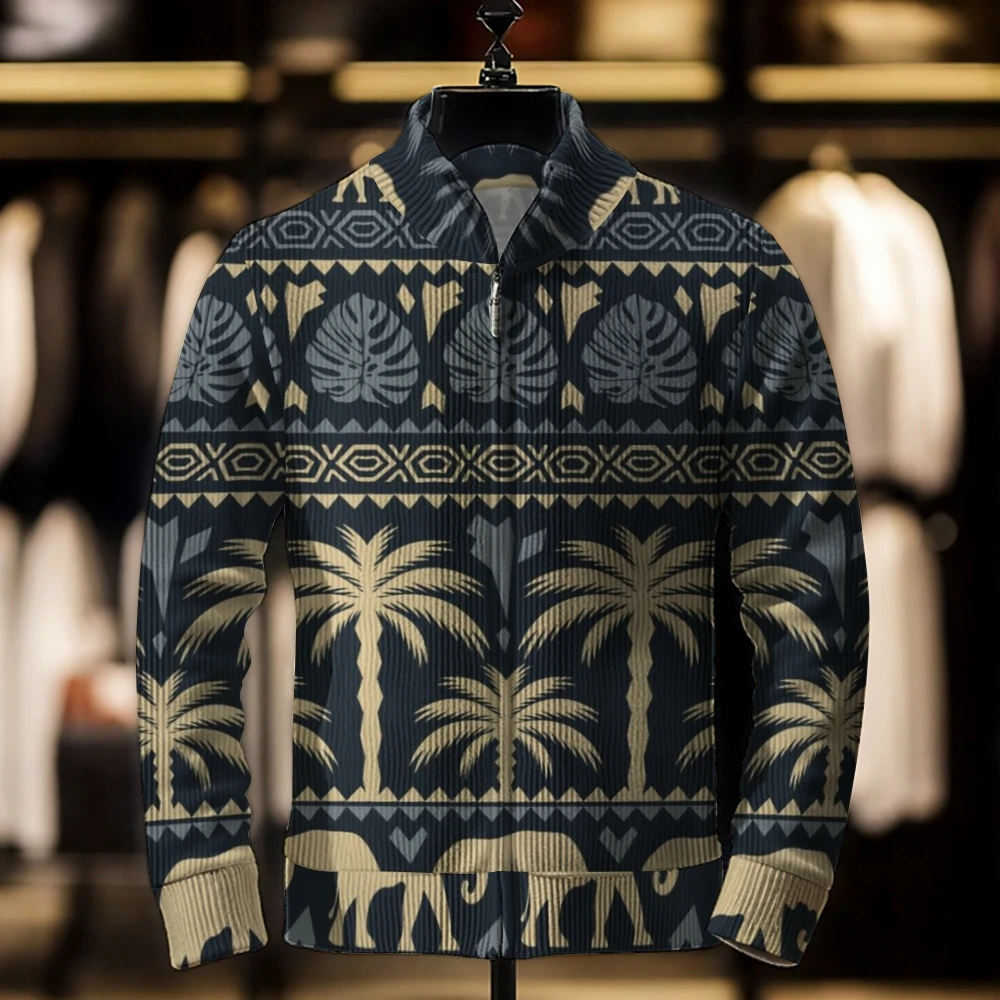 Мужской рождественский свитер с 3D принтом Uniqe кардиган свободная верхняя одежда