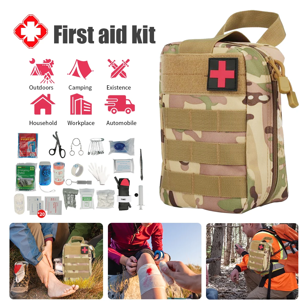 

First Aid Kit Military Survival Gear Molle Bag Emergency Survival First Aid Kit Military Tactical Tourniquet Bandage
