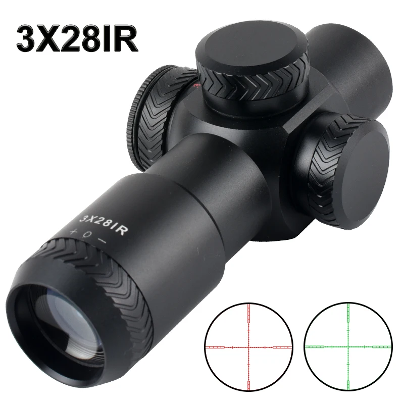 

3x28IR Fixed Optic Crossbow Short Sight Green Red Cross-Hair Reticle Rifle Scope For Hunting Sniper Airsoft Air Guns