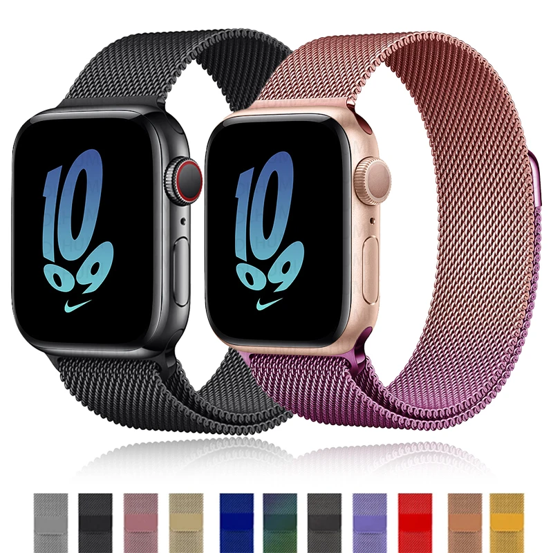 Milanese Loop Strap For Apple watch ultra Band 49mm 44mm 40mm 45mm 41mm 42mm 38mm 45 mm belt bracelet iWatch series 3 6 se 7 8