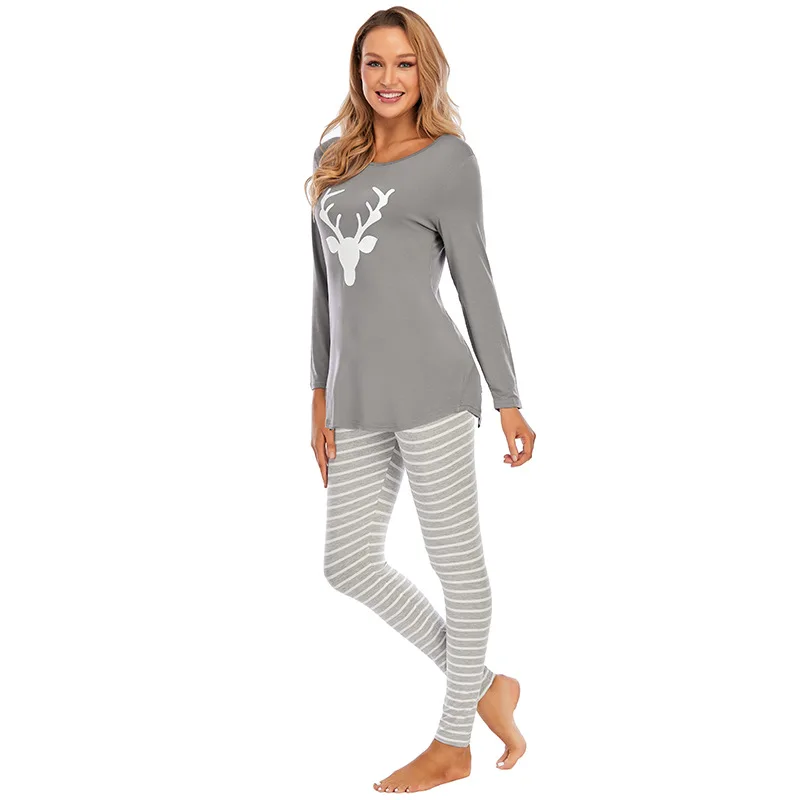 Long-sleeved Trousers Printed Stripes New Autumn and Winter New Pajamas Home Ladies Suits Pijamas Women Pajama Set Sleepwear