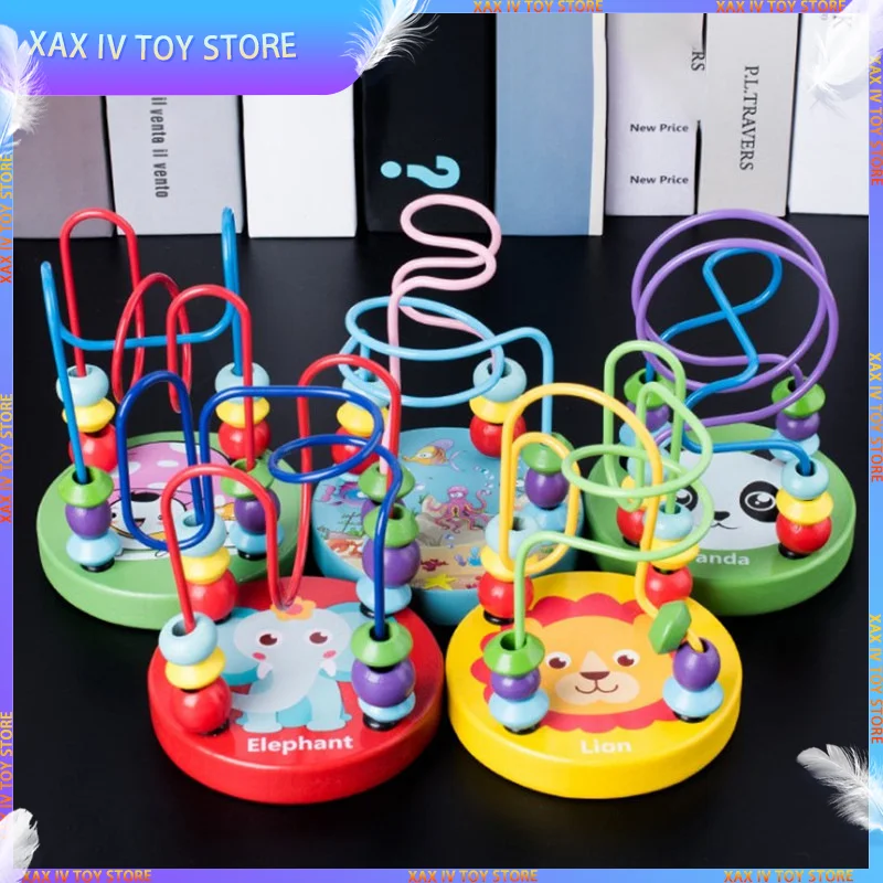 

Детская развивающая математическая игрушка Монтессори, деревянные мини-круги, шариковый лабиринт, американские горки, пазл, игрушки для детей, подарок для мальчиков и девочек