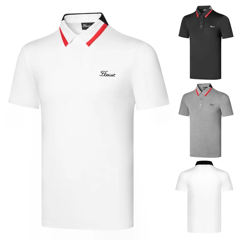 

Одежда для гольфа, Мужская футболка с коротким рукавом, быстросохнущая дышащая впитывающая Поло-рубашка для гольфа