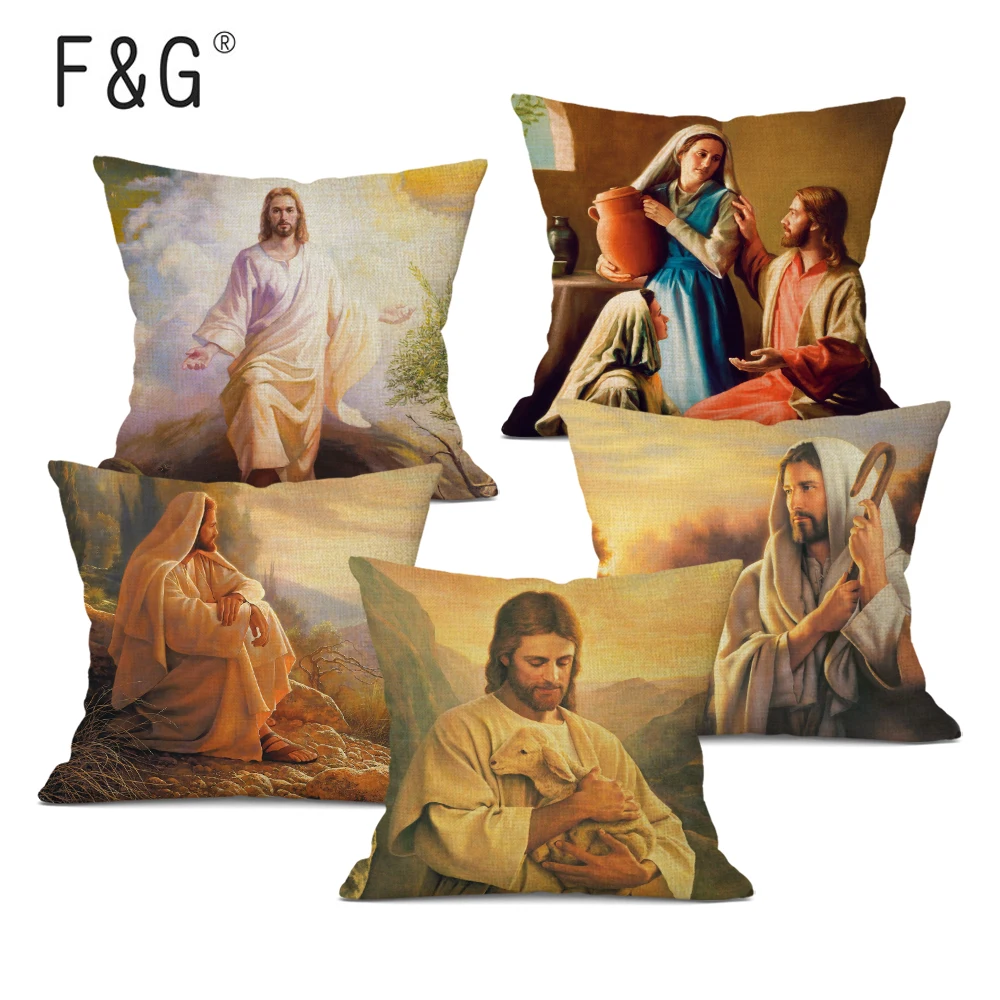 

Декоративная наволочка с Иисусом Христа, 45x45 см