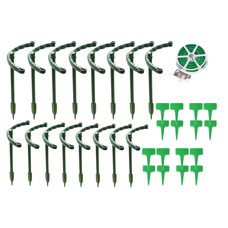 

Pack Of 16 Plant Supports For The Garden, Semi-Round Garden Plant Holder, Flower Support, Plant Support For Potted Plant
