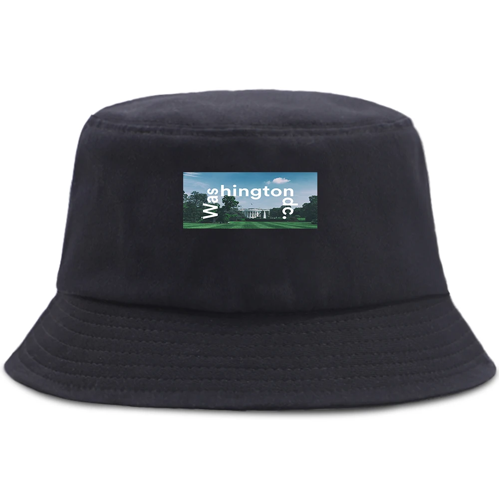 

Washington Printed Bucket Hats Summer Sun Shade Fisherman's Hat Unisex Casual Foldable Panama Caps Women Men Outdoor Beach Ca