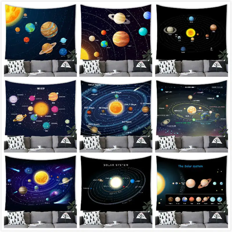 

Solar System Sun Tapestry Wall Hanging Universe Printing Decor Tapestry Universe Home Room Decoration Background Wall Decor