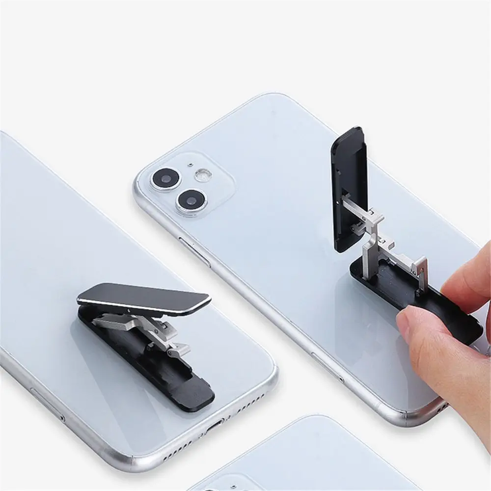 fashion invisible portable foldable mobile phone holder stand bracket alloy desktop adjustable angle support for all model phone free global shipping