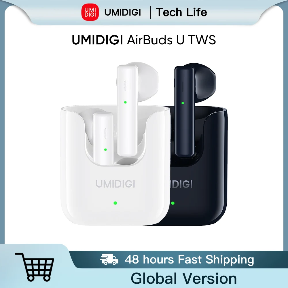 

2021 New UMIDIGI AirBuds U TWS Bluetooth 5.1 Earphone Wireless ENC Noise reduction 380mAh pure sound quality Wireless Headphone