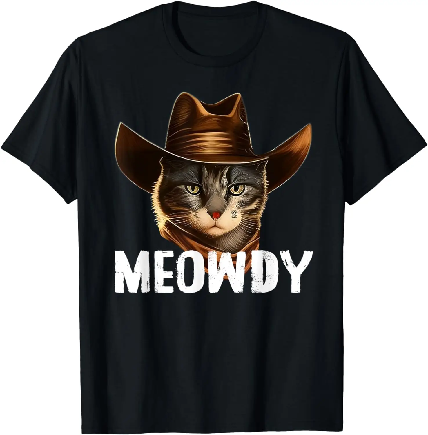 Футболка Meowdy в ковбойском стиле с забавным котом дышащая ткань подходит для