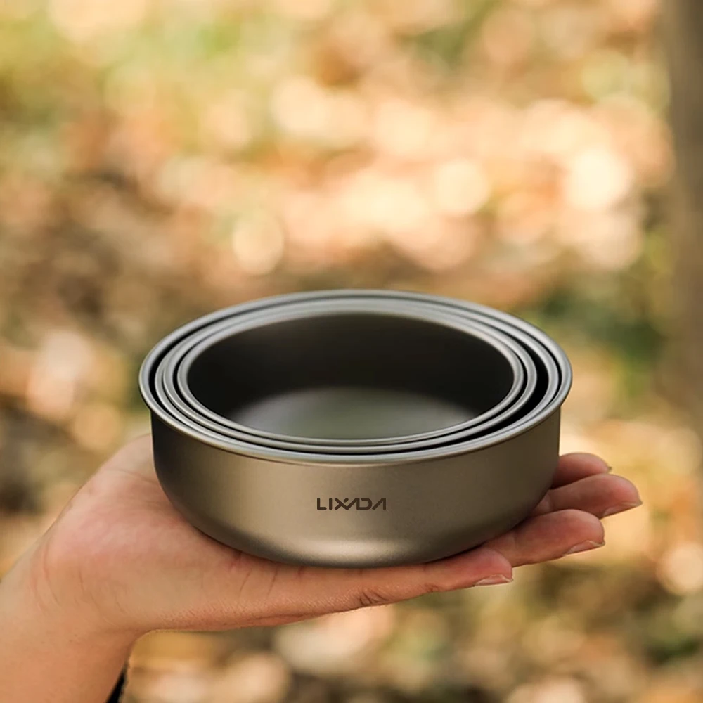 Титановая Чаша Lixada Набор Из 4 Сверхлегких Компактных Складных Походных Мисок Для