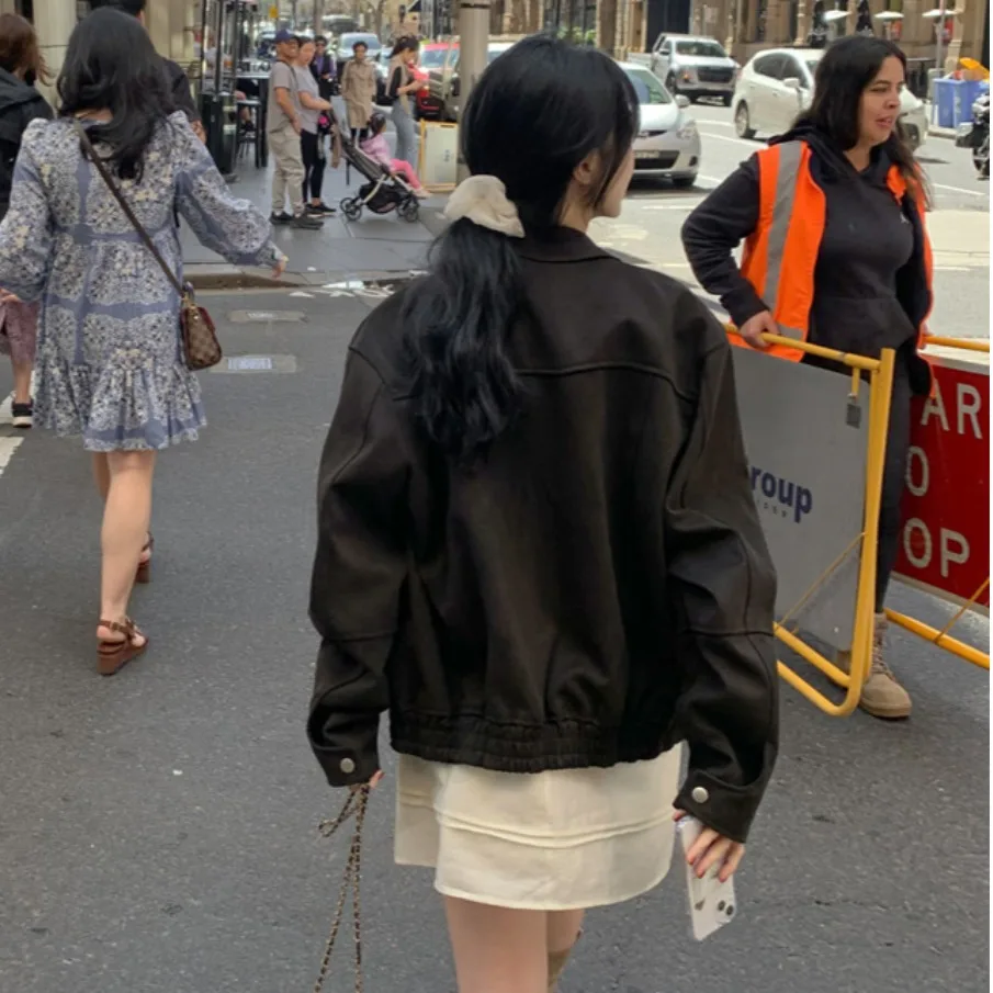 Южная Корея шикарная осенняя замшевая свободная универсальная мотоциклетная