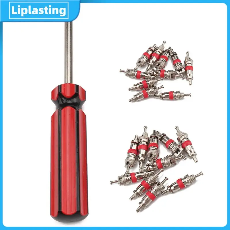 

Valve Core Wrench Screwdriver Portable Universal Tyre Valve Core Insert With Remover Tool Durable 20pcs Tire Repair Tool