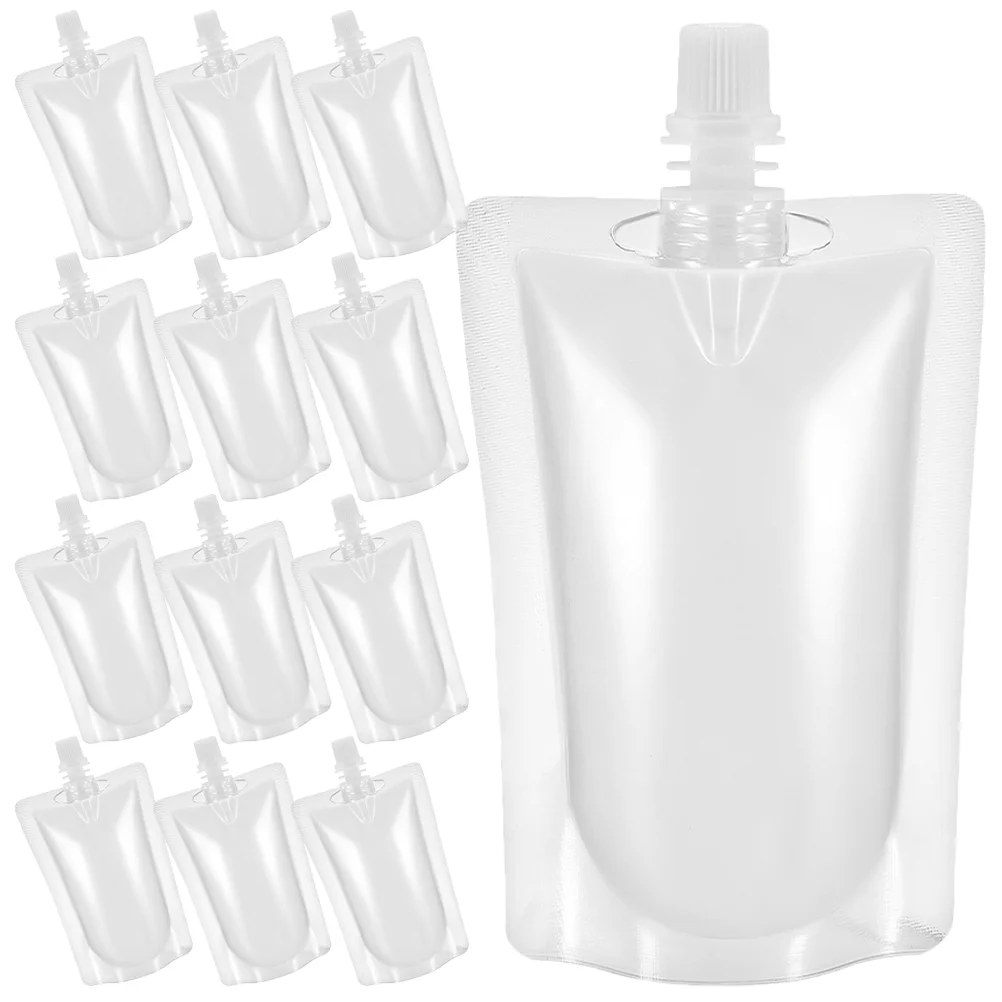 

100 Pcs Self-supporting Nozzle Bag Leakproof Beverage Flasks Plastic Drinks Soy Milk Bags Men Transparent Pouch Outdoor
