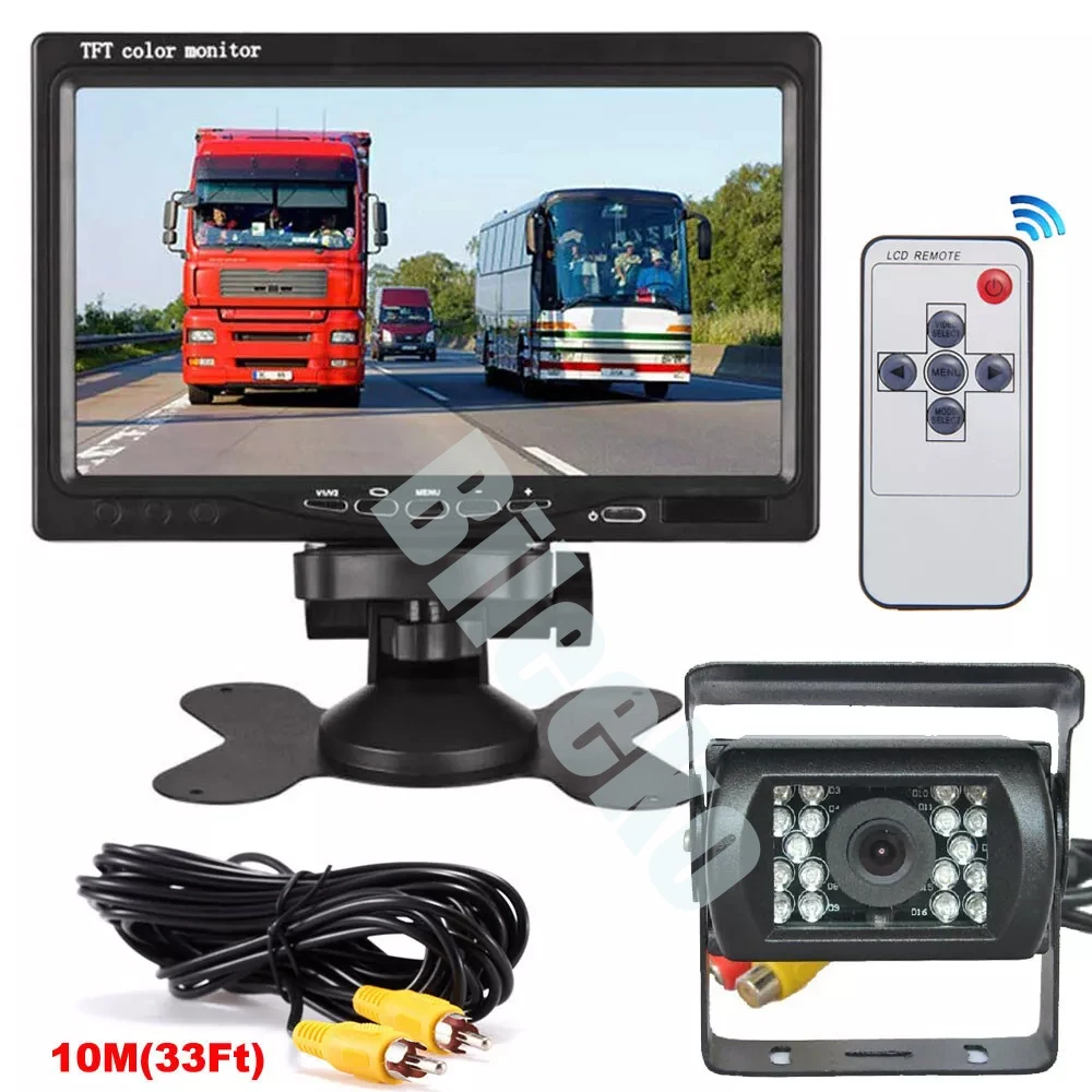 Система заднего вида Bileeko цветной TFT ЖК-монитор 7 дюймов 18 светодиодов 12-24 В