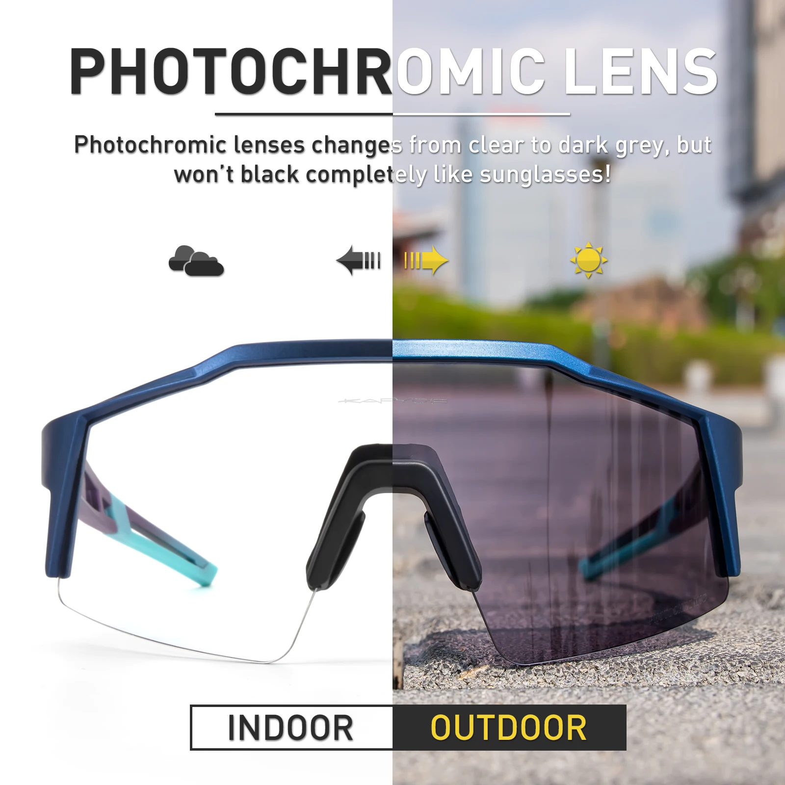 

Велосипедные солнцезащитные очки Kapvoe UV400, велосипедные очки, велосипедные фотохромные очки, очки для горного велосипеда, спортивные очки