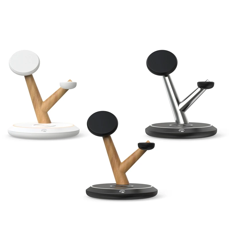

3 in 1 Charger Stand Magnetic Wireless Charger Holder Stand 9V 2A ,12V 1.5A Input Charger Safe Charging Protection