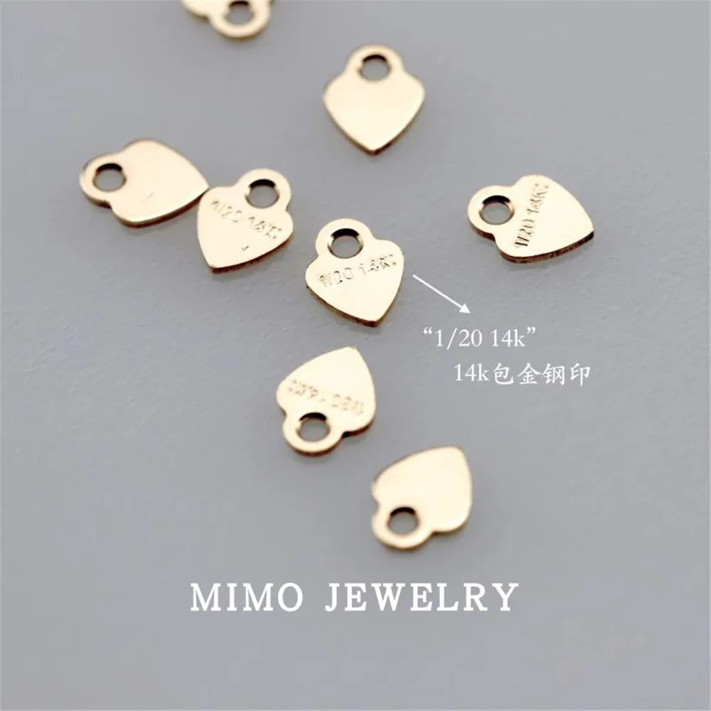 Импорт из США 14K позолоченный в форме сердца мини подвеска с ярким хвостом