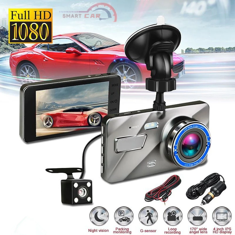 

J16 Car DVR Video Recorder Dash Camera 1080P Rear View Dual Lens 3.6 Full HD G Sensor Portable Cycle Recording Dash Cam Dashcam