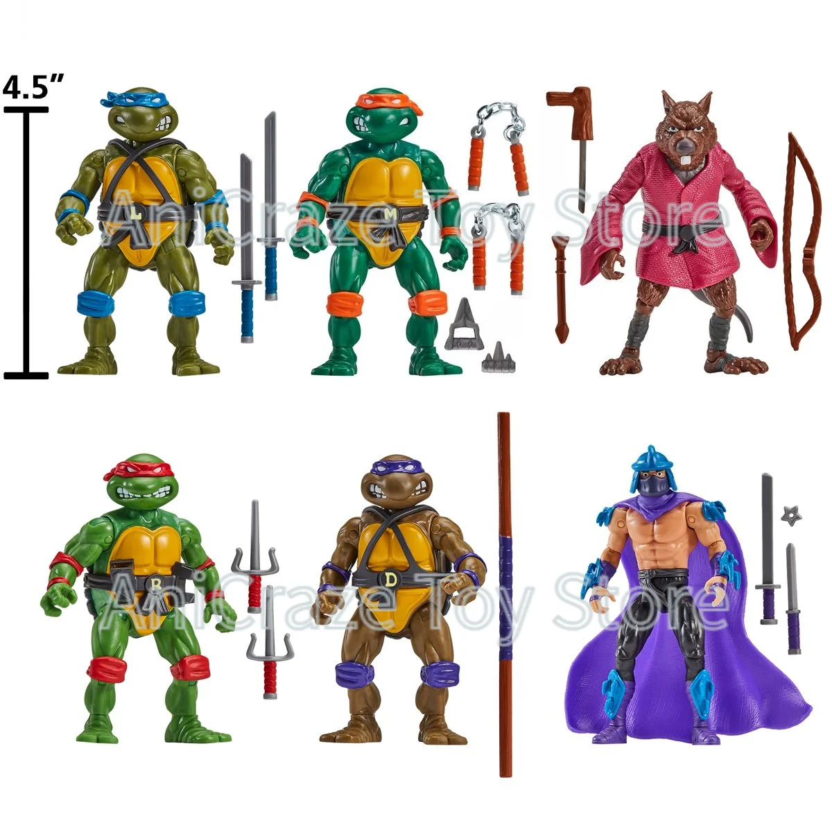 В наличии: Набор из 6 коллекционных фигурок Teenage Mutant Ninja Turtles Remastered (Сплиттер, Шредер, Леонардо) – Игрушки, подарки на день рождения (art.: 3920dbfeb3d3e) - 3920dbfeb3d3e