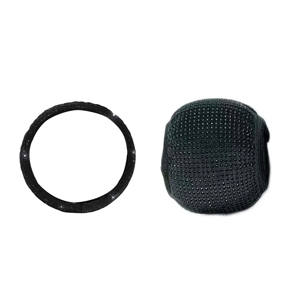 

Car Steering Wheel Cover Plush Crystal Protector Universal Auto Interior Decorations Replacement Accessories Type 1