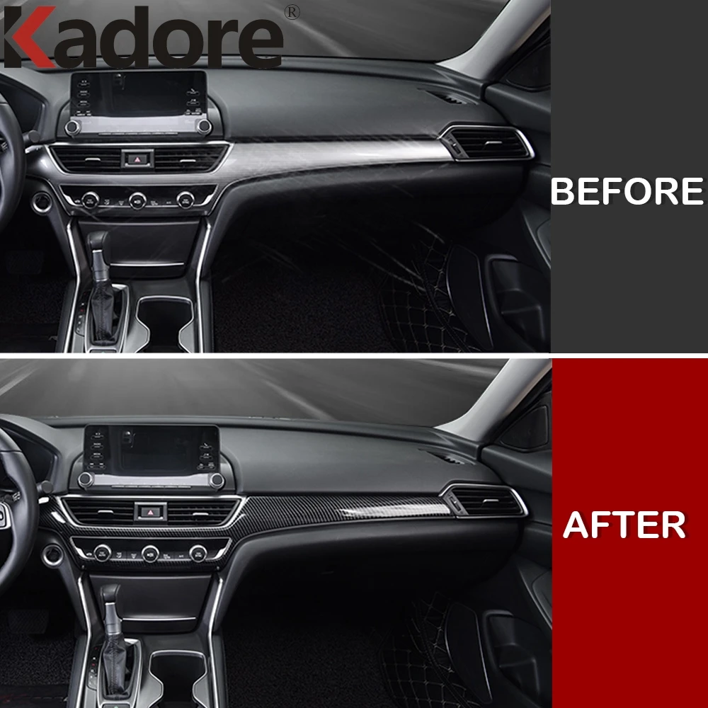 

Dashboard Center Console Panel Cover Trim For Honda Accord 2018 2019 2020 2021 2022 Carbon Fiber Car Interior Accessories LHD