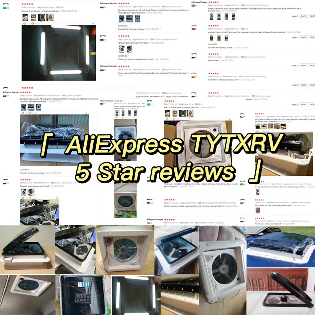 Вентилятор для крыши автодомакаравана TYTXRV OEM 14'' (340 мм), 12В, с ручным управлением, 6 скоростей, регулируемый, с функцией отвода тепла (art.: 3920dc4ad1b5f) - 3920dc4ad1b5f