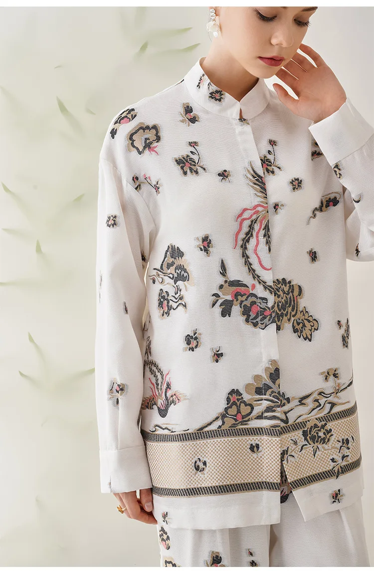 Женский жаккардовый комплект из 2 предметов пиджак с длинным рукавом и