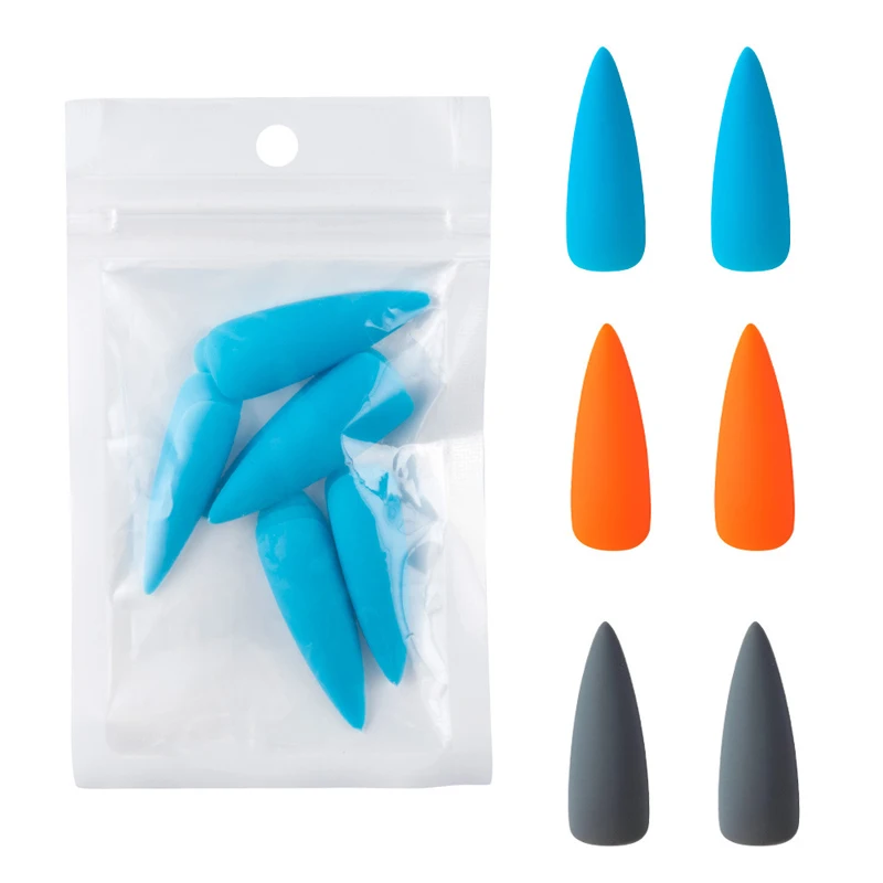 

20Pcs/Bag Solid Color Matte Waterdrop Shape False Full Cover Coffin Nails Manicure Extension Tips Press On Nails