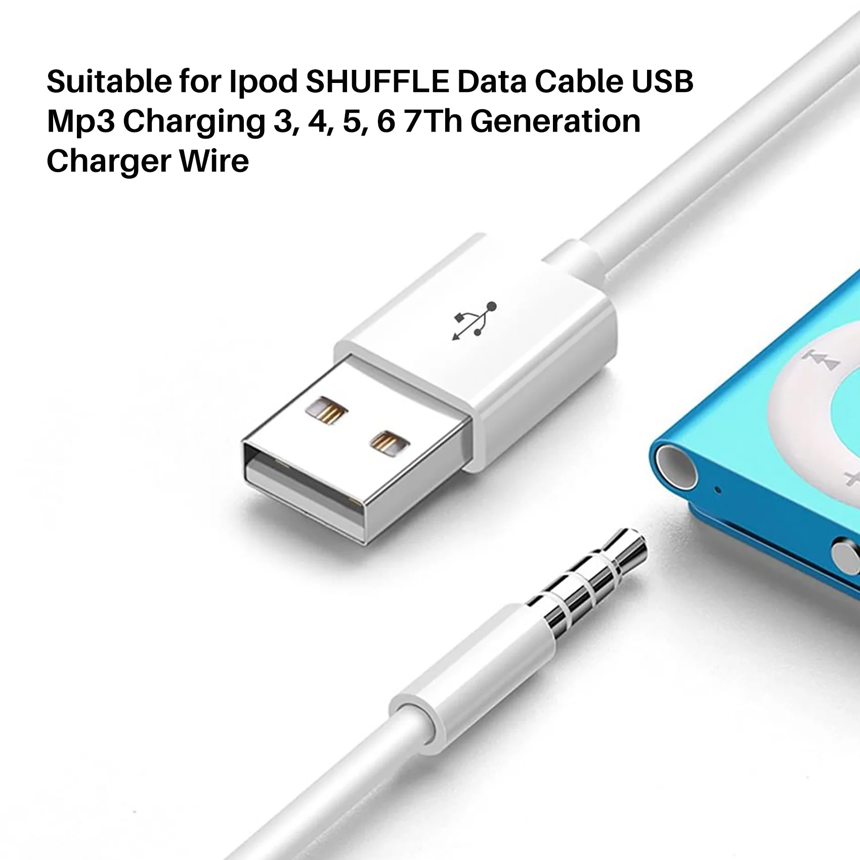 Подходит для Ipod SHUFFLE Кабель передачи данных USB Mp3 Зарядка 3 4 5 6 Провод зарядного