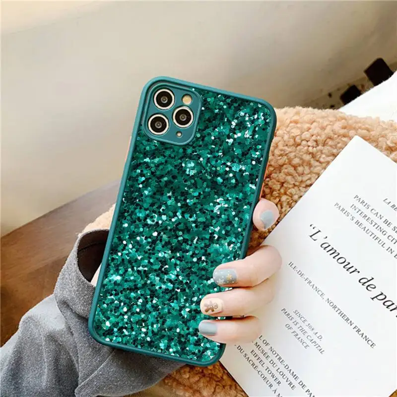 Shining Glitter Sequins Phone Case for iPhone 14 11 12 13 Mini Pro Max 8 7 Plus X XR XS MAX Translucent Matte Cover